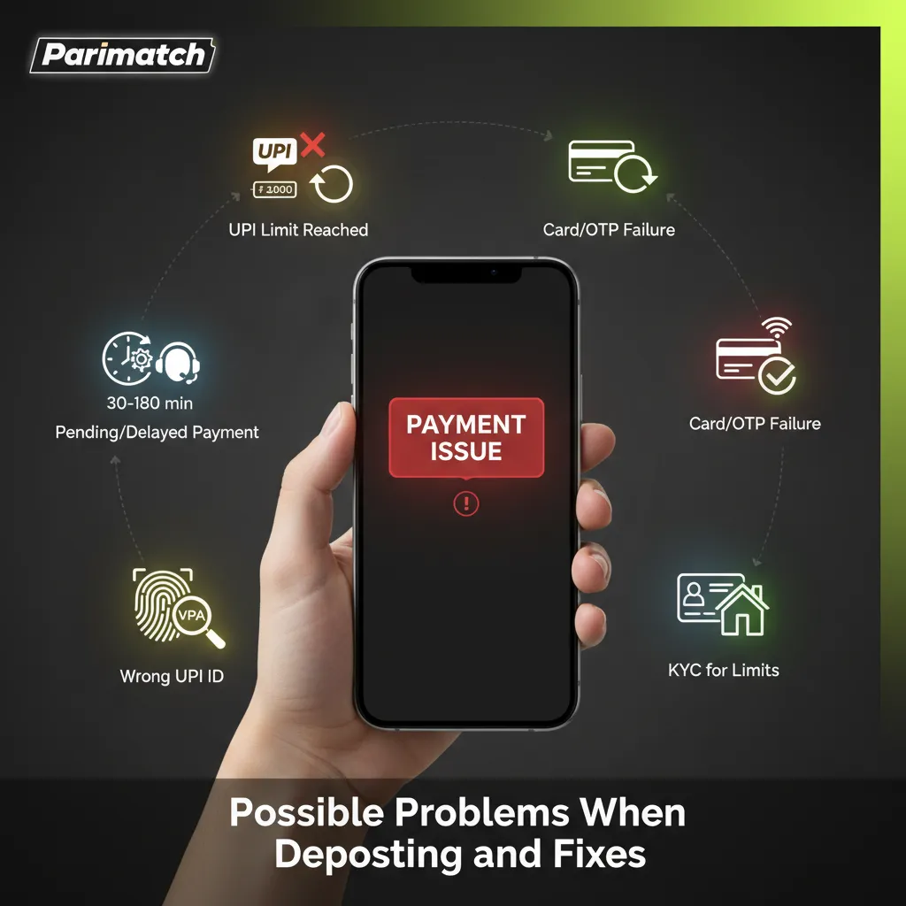 Guide to fixing deposit issues in India: UPI limit, IMPS/NEFT delays, wrong VPA, KYC needed, card/OTP failures.